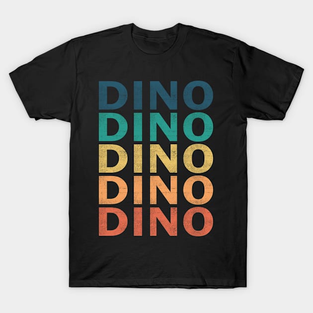 Dino Name T Shirt - Dino Vintage Retro Name Gift Item Tee T-Shirt by henrietacharthadfield